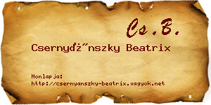 Csernyánszky Beatrix névjegykártya