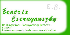 beatrix csernyanszky business card