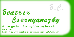 beatrix csernyanszky business card